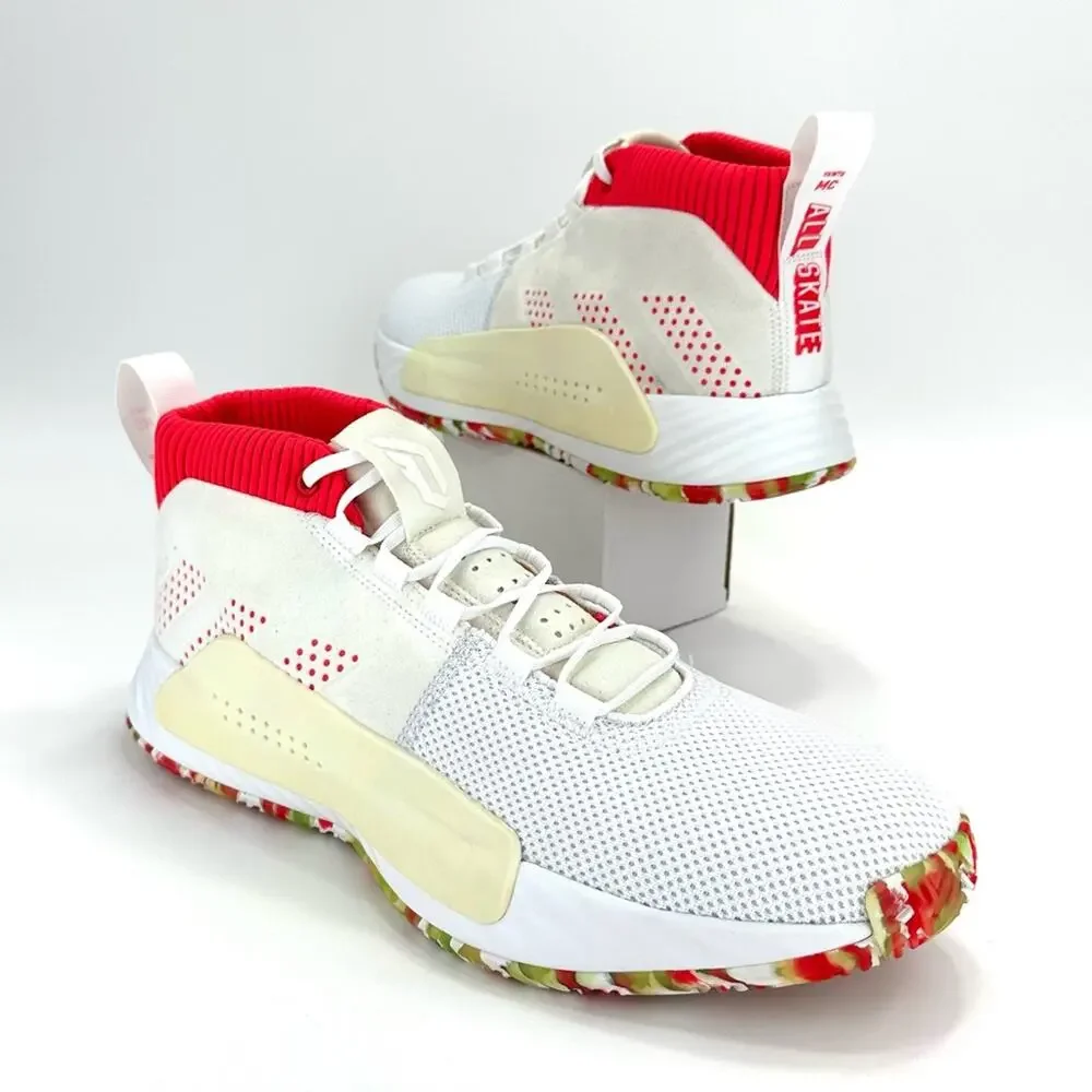 BB9312 Adidas Men Dame 5 All Skate Basketball Size 13 White Damian Lillard Shoes